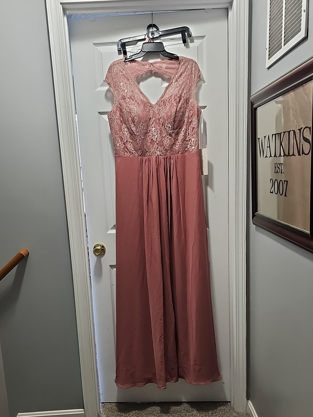 Elegant Lace & Chiffon KF BRIDAL DRESS  in Dusty Rose
